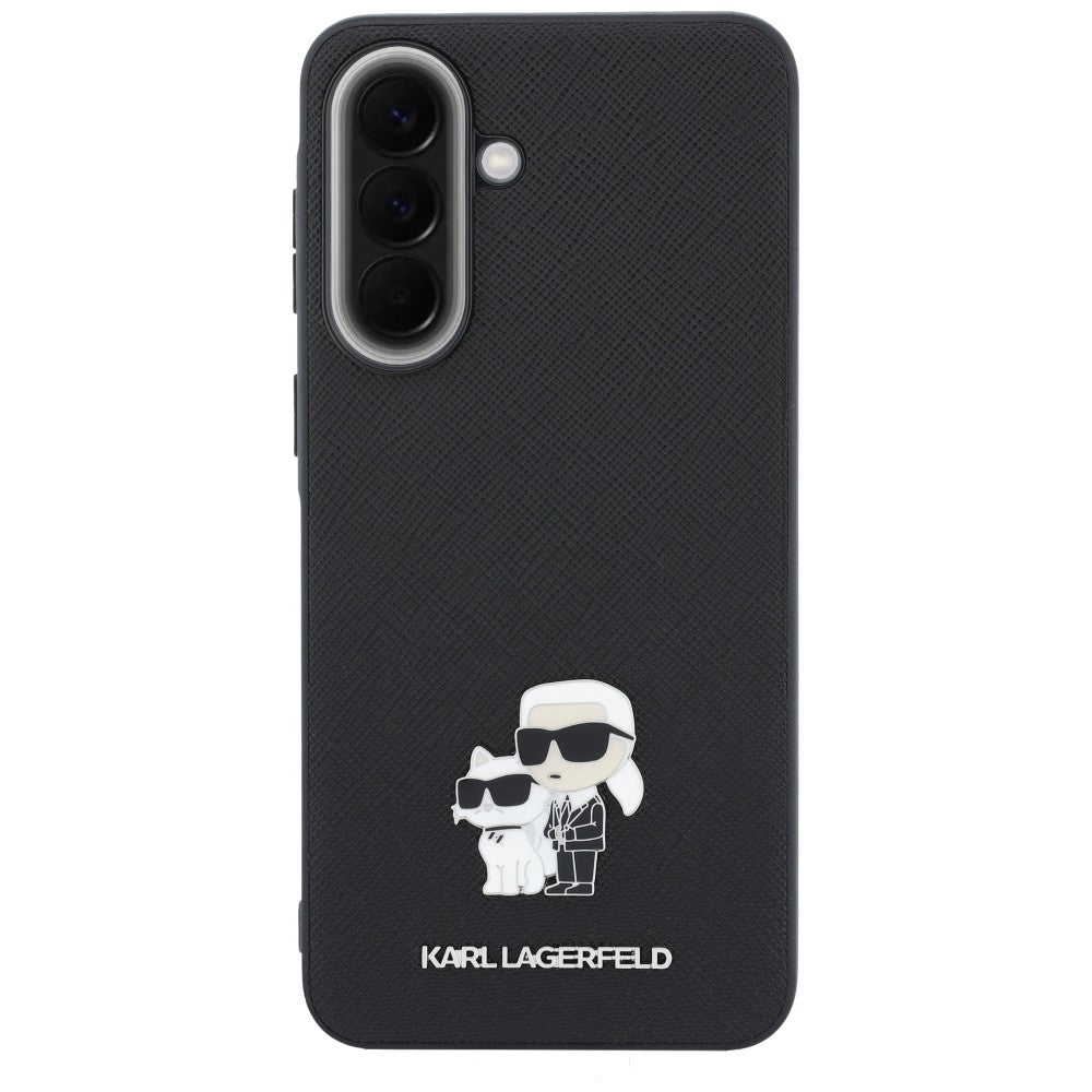 Futrola za Samsung Galaxy A37 5G, Karl Lagerfeld, Saffiano Karl & Choupette Metal, Crna