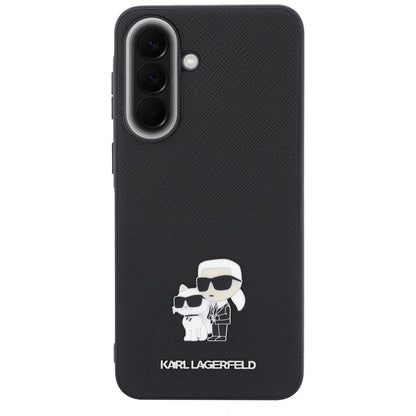 Futrola za Samsung Galaxy A37 5G, Karl Lagerfeld, Saffiano Karl & Choupette Metal, Crna