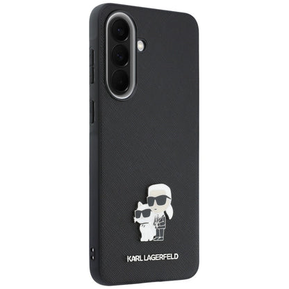 Futrola za Samsung Galaxy A37 5G, Karl Lagerfeld, Saffiano Karl & Choupette Metal, Crna