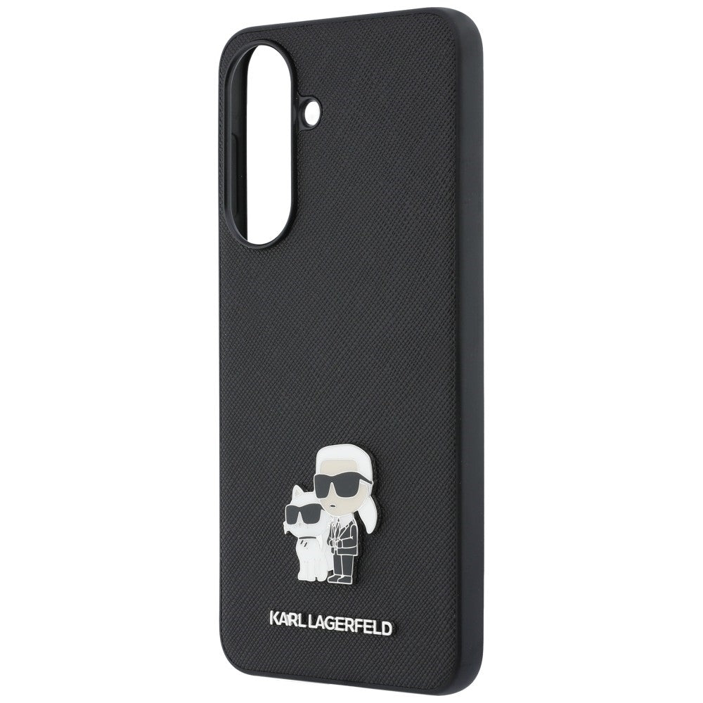 Futrola za Samsung Galaxy A37 5G, Karl Lagerfeld, Saffiano Karl & Choupette Metal, Crna