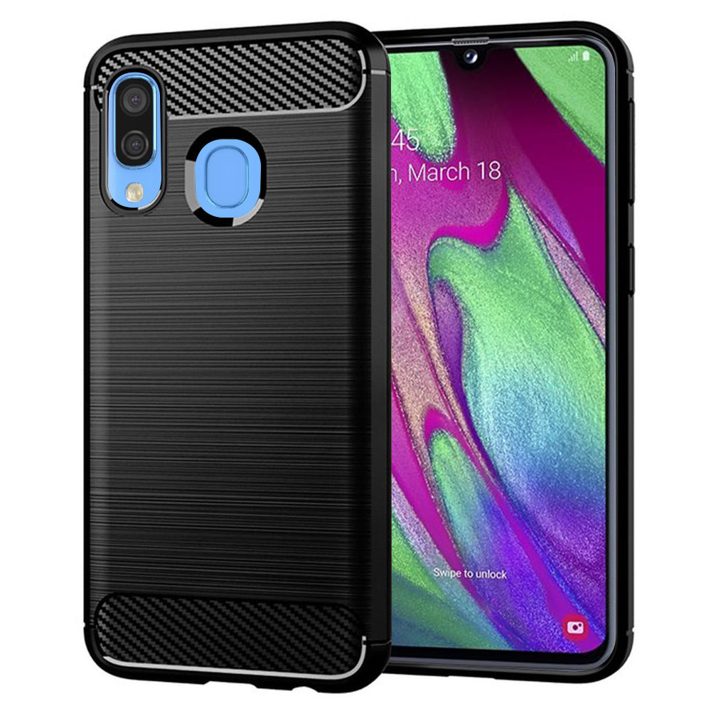 Futrola za Samsung Galaxy A40 A405, Techsuit, Karbon, Crna