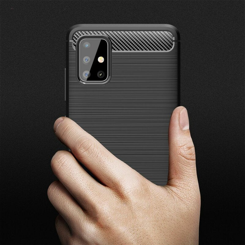 Futrola za Samsung Galaxy A51 A515, Techsuit, Karbon, Crna