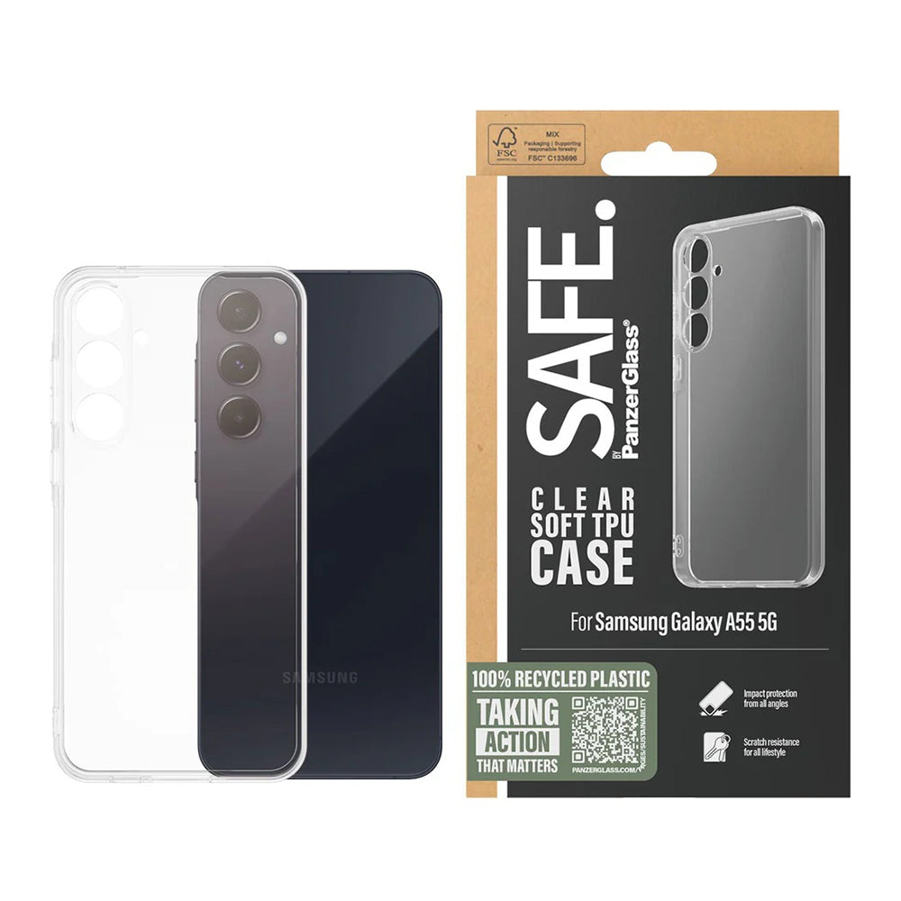 Futrola za Samsung Galaxy A55 5G A556, PanzerGlass, Safe., Transparentna