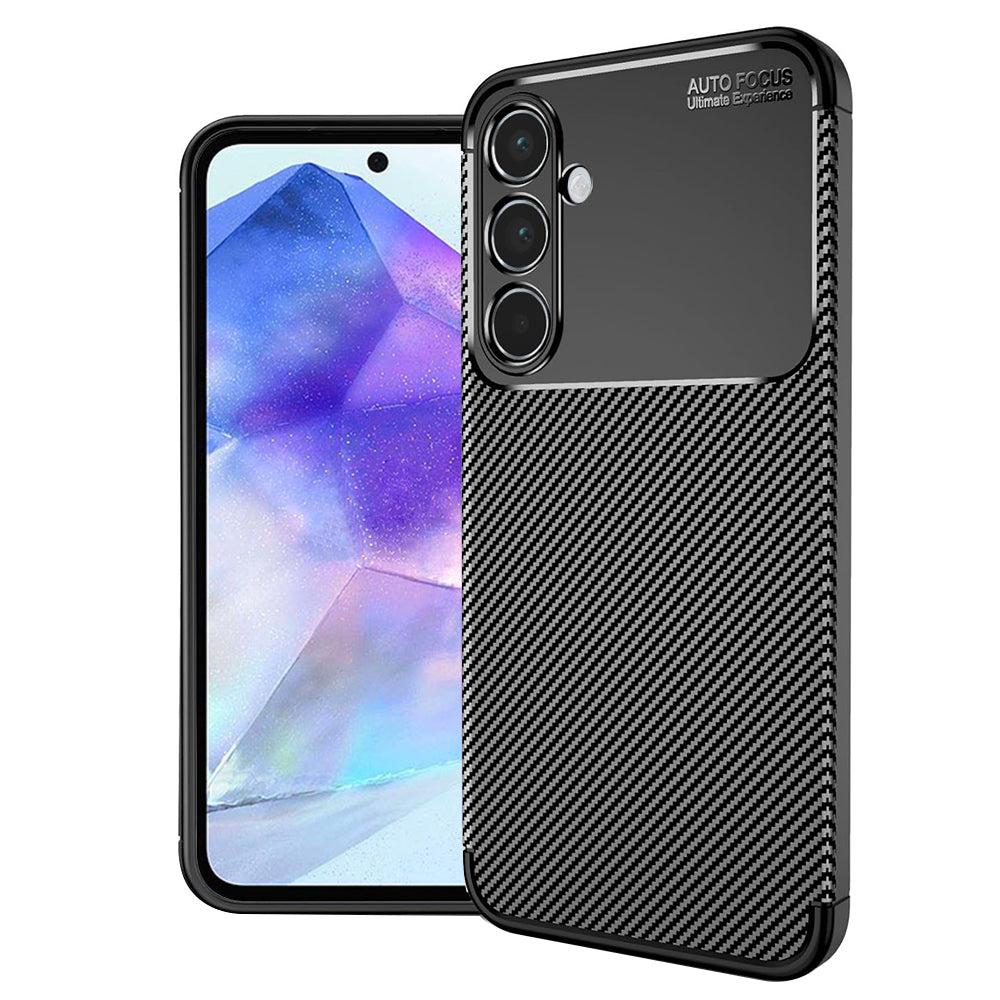 Futrola za Samsung Galaxy A55 5G A556, Techsuit, CarbonFiber, Crna