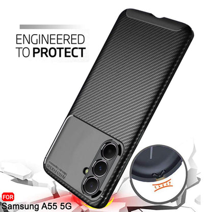 Futrola za Samsung Galaxy A55 5G A556, Techsuit, CarbonFiber, Crna