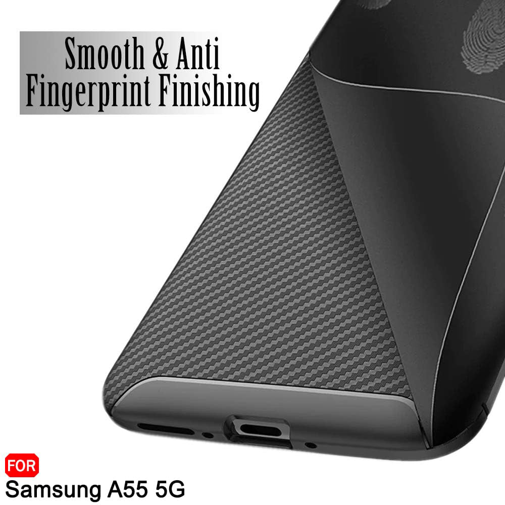 Futrola za Samsung Galaxy A55 5G A556, Techsuit, CarbonFiber, Crna