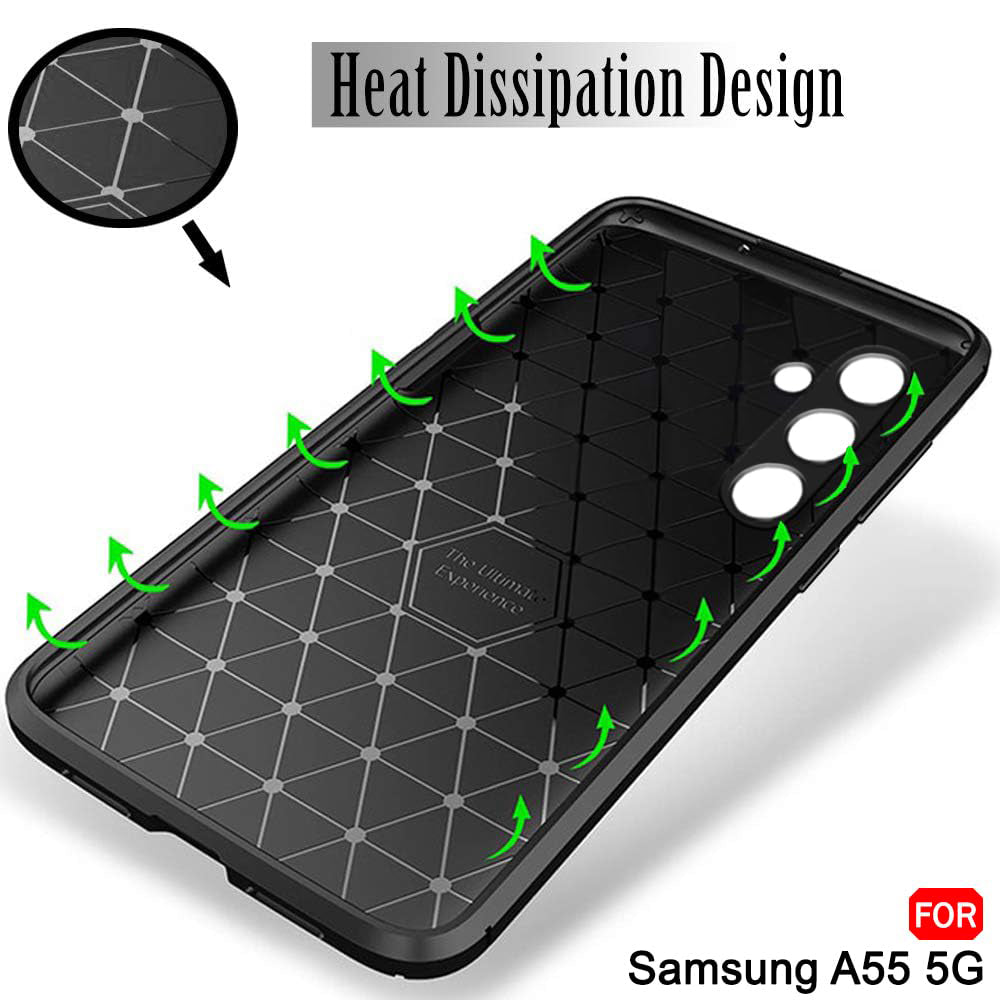 Futrola za Samsung Galaxy A55 5G A556, Techsuit, CarbonFiber, Crna