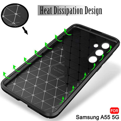 Futrola za Samsung Galaxy A55 5G A556, Techsuit, CarbonFiber, Crna