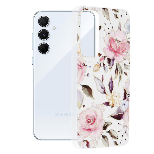 Futrola za Samsung Galaxy A55 5G A556, Techsuit, Marble, Bela