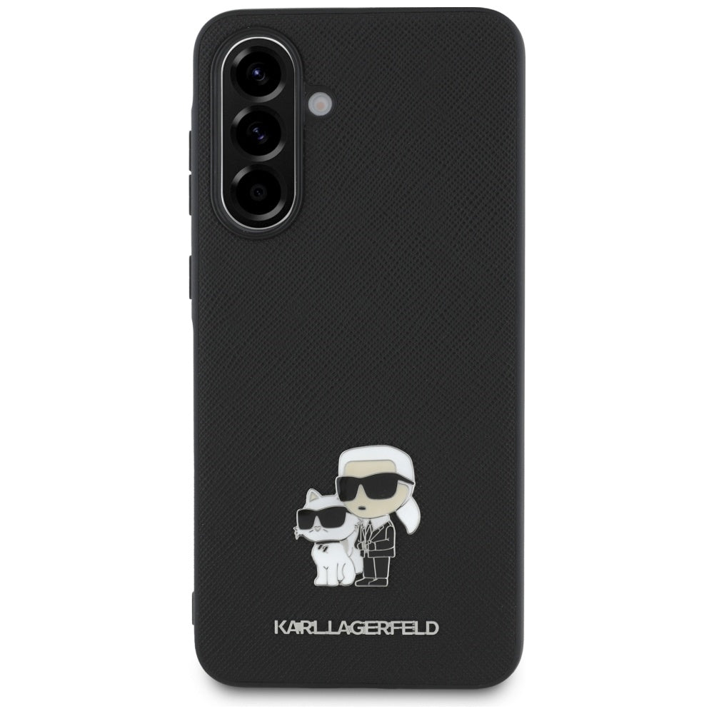 Futrola za Samsung Galaxy A56 A566, Karl Lagerfeld, Saffiano Karl & Choupette Metal, Crna