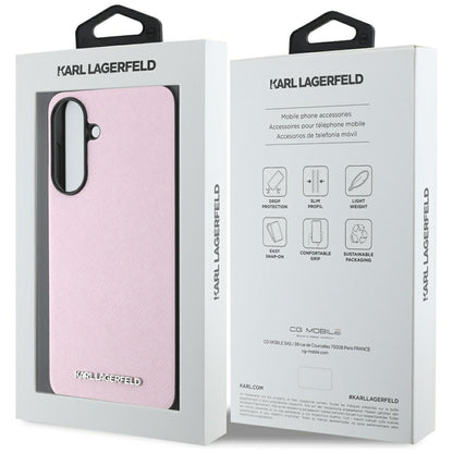 Futrola za Samsung Galaxy A56 A566, Karl Lagerfeld, Saffiano Metal Logo, Roze