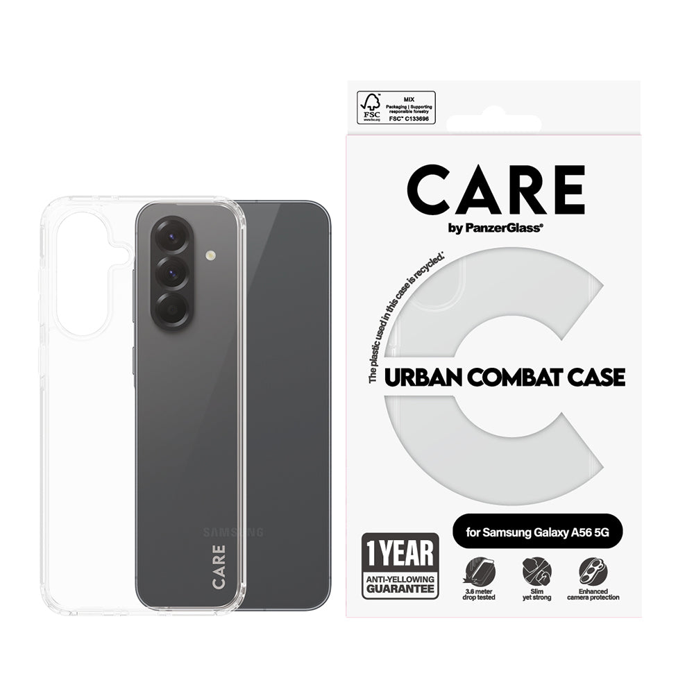 Futrola za Samsung Galaxy A56 A566, PanzerGlass, Care Urban Combat, Transparentna
