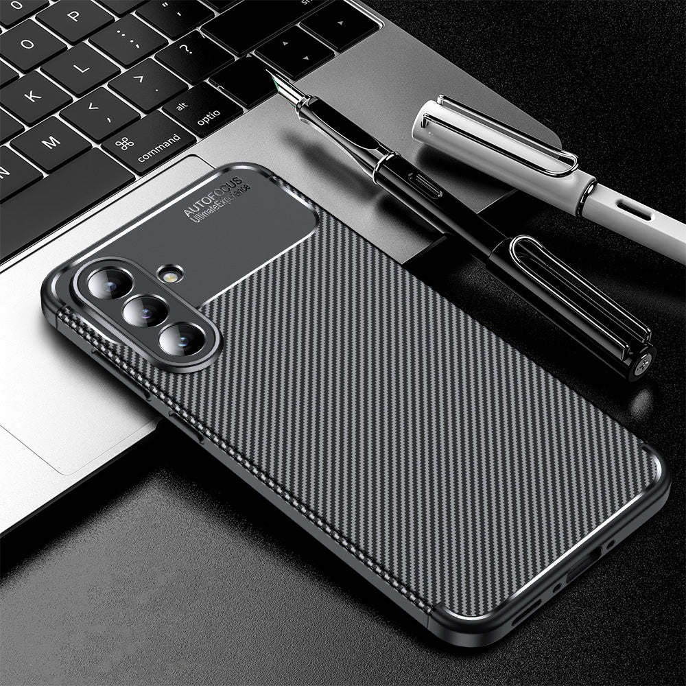 Futrola za Samsung Galaxy A56 A566, Techsuit, CarbonFiber, Crna