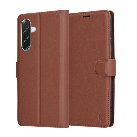 Futrola za Samsung Galaxy A56 A566, Techsuit, Kožna Folio, Braon