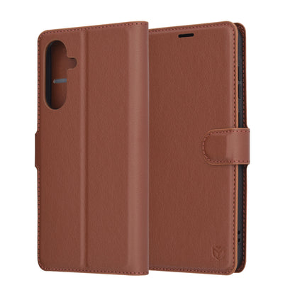 Futrola za Samsung Galaxy A56 A566, Techsuit, Kožna Folio, Braon