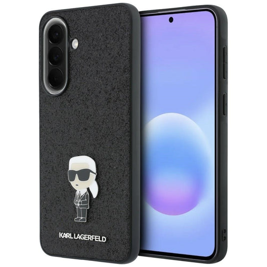 Futrola za Samsung Galaxy A57 5G, Karl Lagerfeld, Glitter Fixed Ikonik Karl, Crna