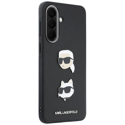Futrola za Samsung Galaxy A57 5G, Karl Lagerfeld, Grained Karl & Choupette's Heads Pins and Logo, Crna
