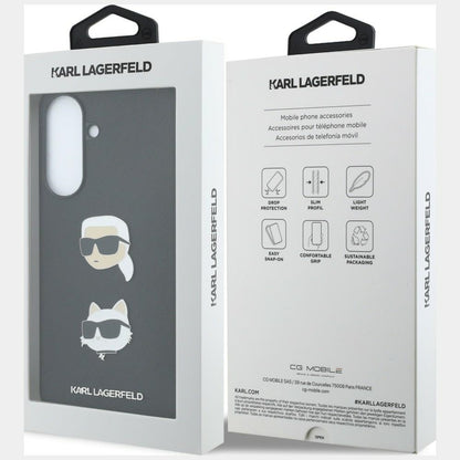Futrola za Samsung Galaxy A57 5G, Karl Lagerfeld, Grained Karl & Choupette's Heads Pins and Logo, Crna