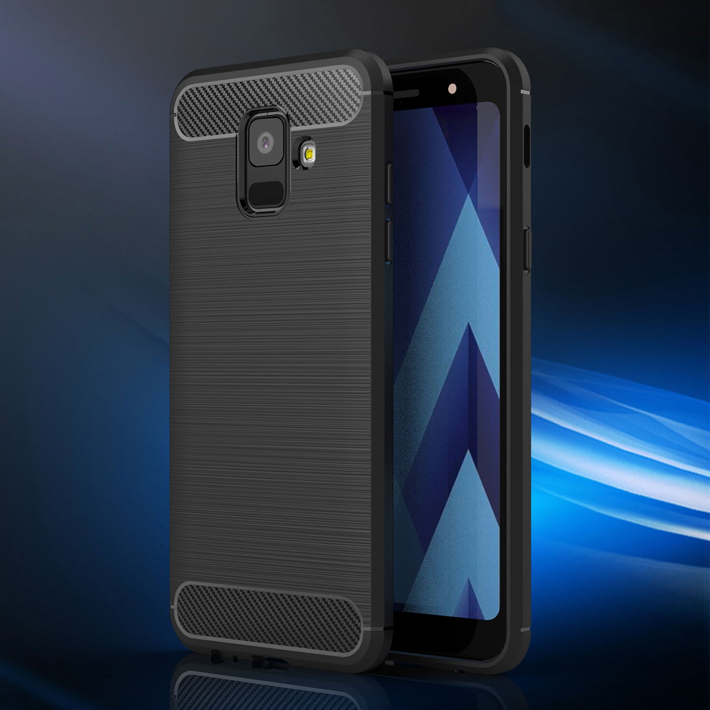 Futrola za Samsung Galaxy A6 (2018) A600, Techsuit, Karbon, Crna