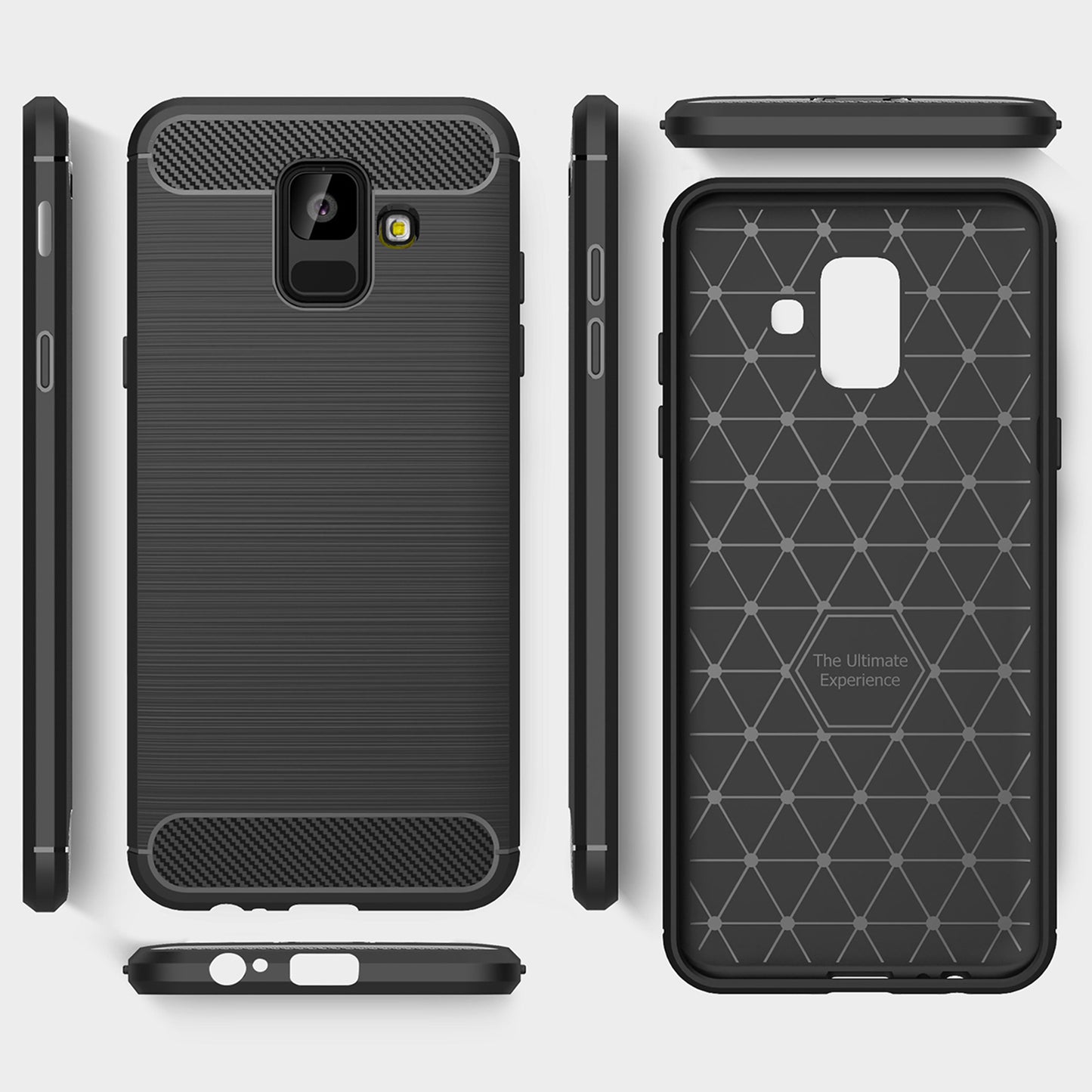 Futrola za Samsung Galaxy A6 (2018) A600, Techsuit, Karbon, Crna