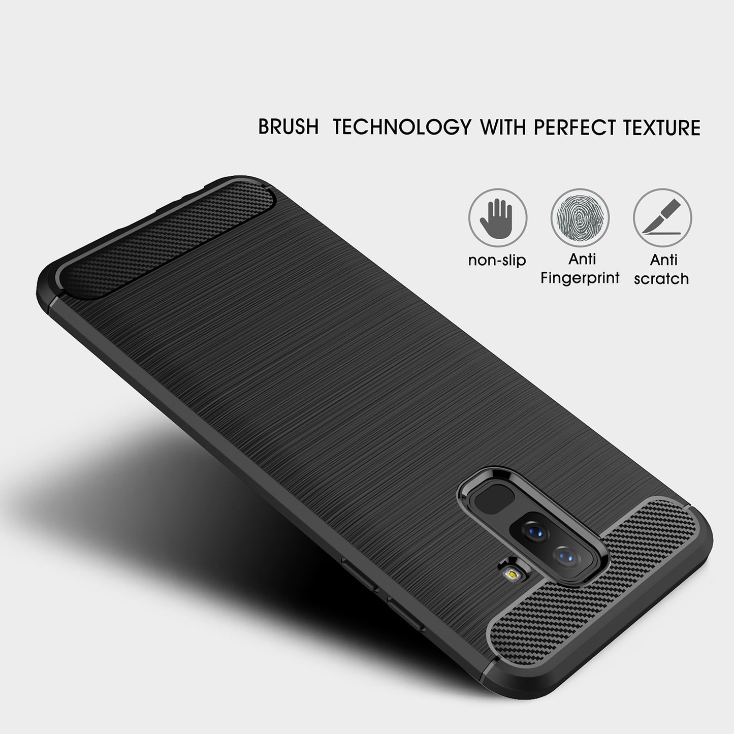 Futrola za Samsung Galaxy A6 Plus (2018) A605, Techsuit, Karbon, Crna
