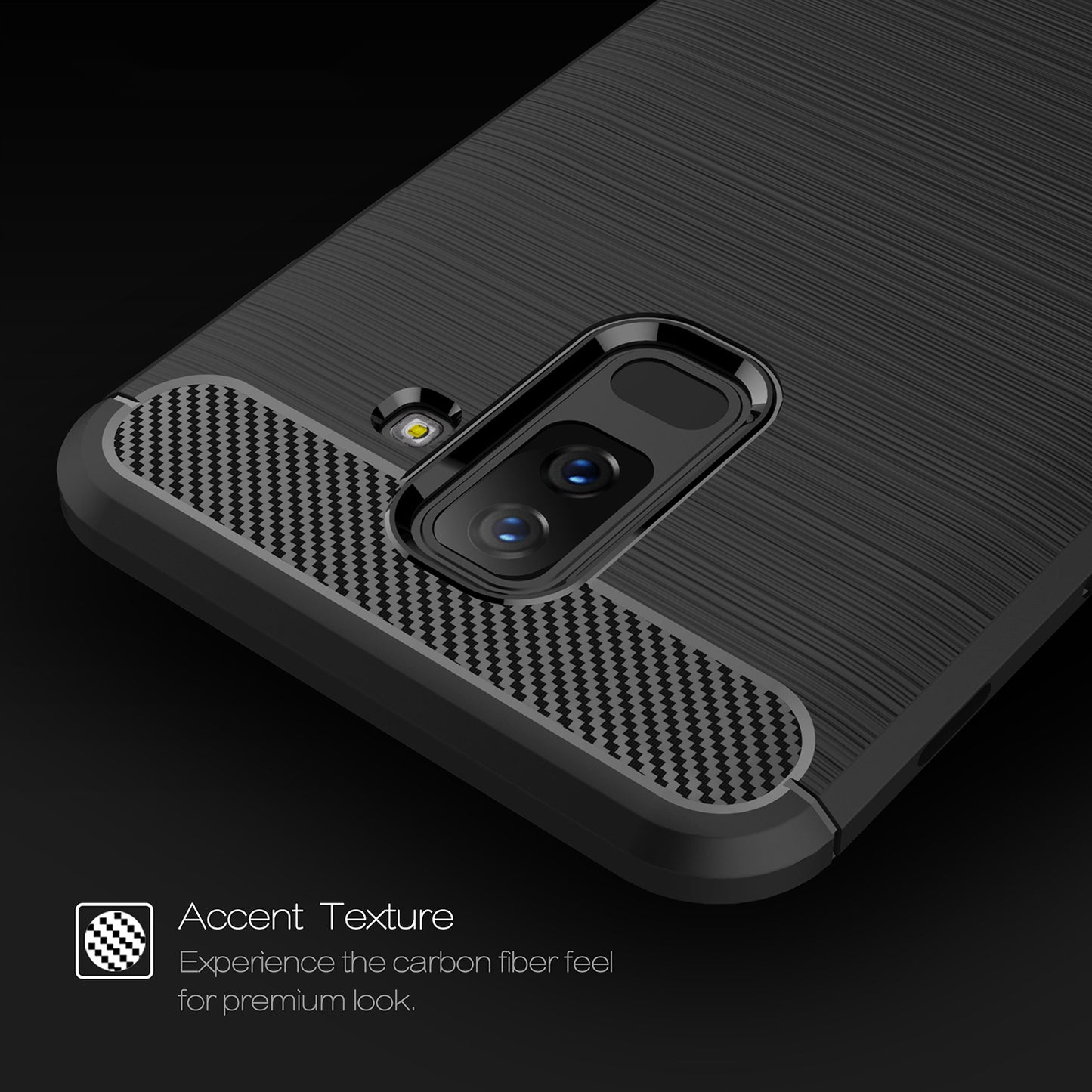 Futrola za Samsung Galaxy A6 Plus (2018) A605, Techsuit, Karbon, Crna