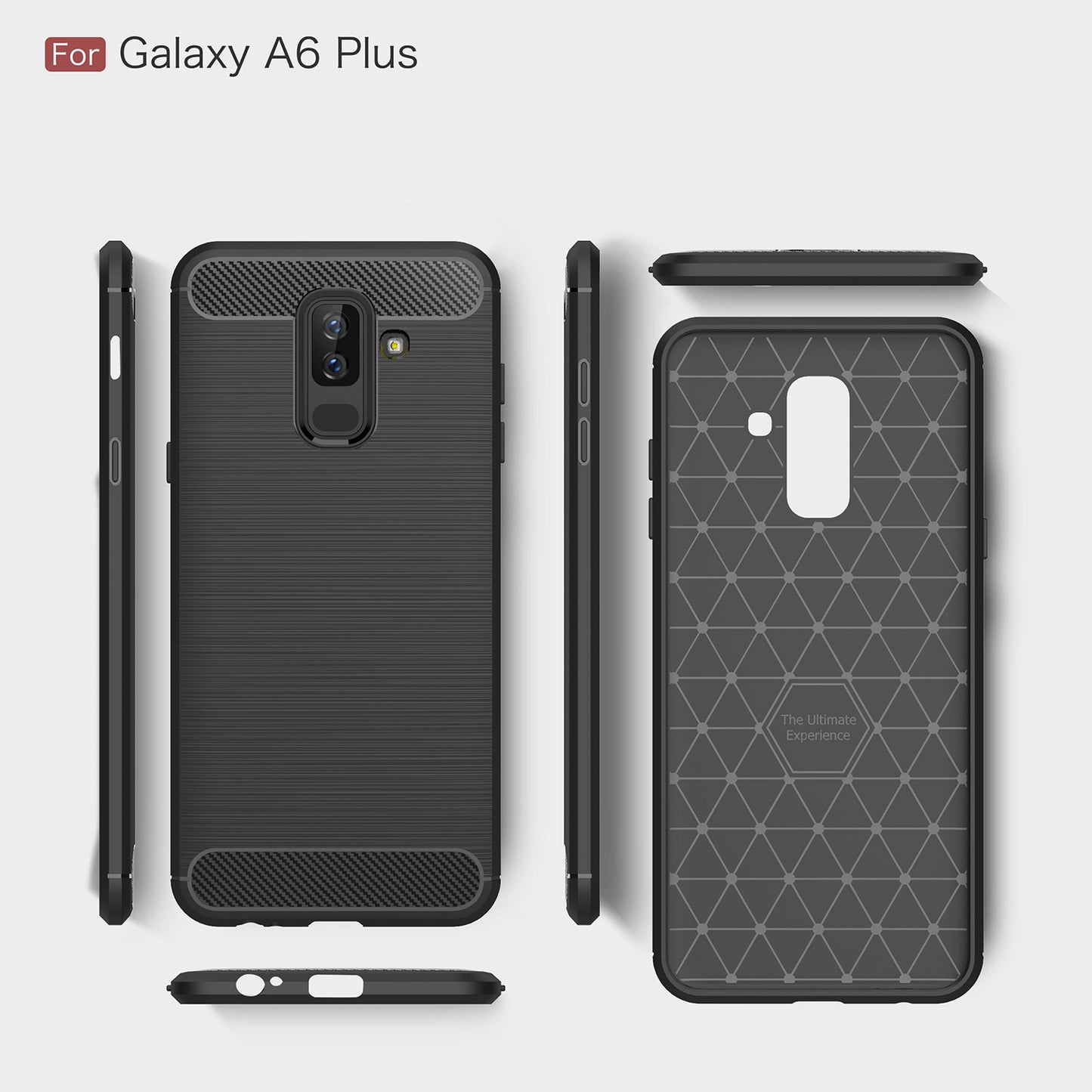 Futrola za Samsung Galaxy A6 Plus (2018) A605, Techsuit, Karbon, Crna