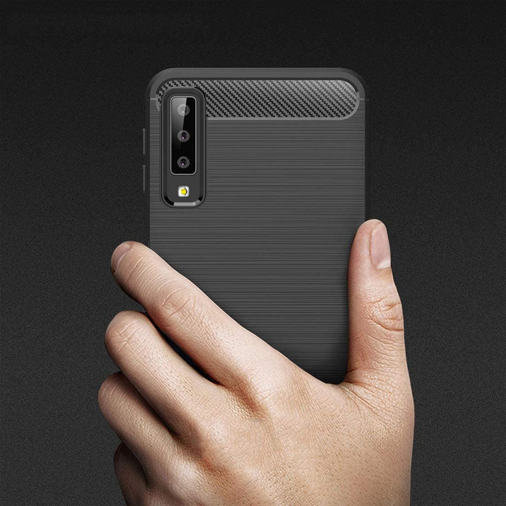Futrola za Samsung Galaxy A7 (2018) A750, Techsuit, Karbon, Crna