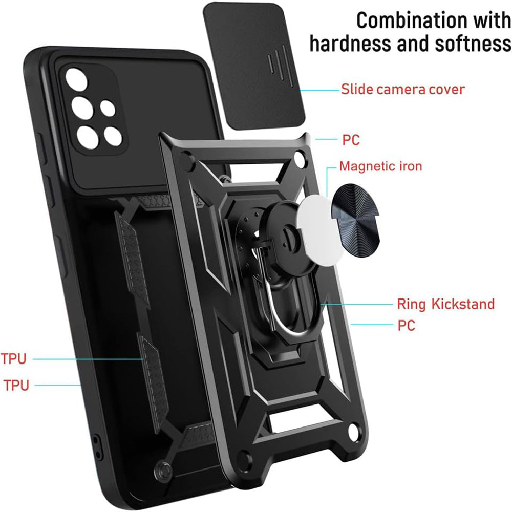 Futrola za Samsung Galaxy A71 A715, Techsuit, CamShield, Crna