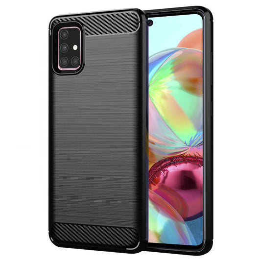 Futrola za Samsung Galaxy A71 A715, Techsuit, Karbon, Crna