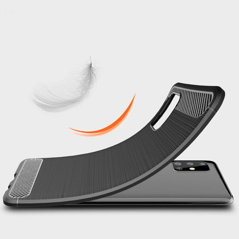 Futrola za Samsung Galaxy A71 A715, Techsuit, Karbon, Crna