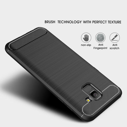 Futrola za Samsung Galaxy J6 J600, Techsuit, Karbon, Crna