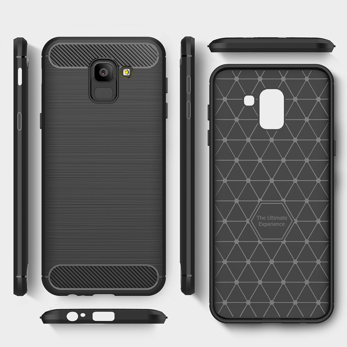 Futrola za Samsung Galaxy J6 J600, Techsuit, Karbon, Crna