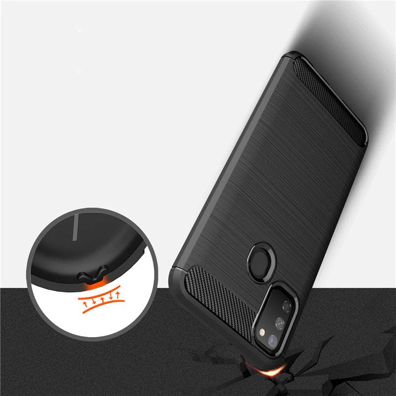 Futrola za Samsung Galaxy M21 M215 / M30s M307, Techsuit, Karbon, Crna