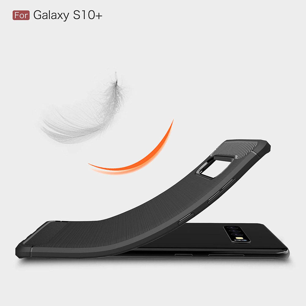 Futrola za Samsung Galaxy S10+ G975, Techsuit, Karbon, Crna
