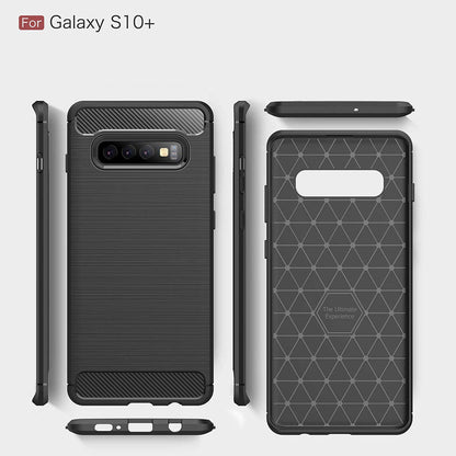 Futrola za Samsung Galaxy S10+ G975, Techsuit, Karbon, Crna