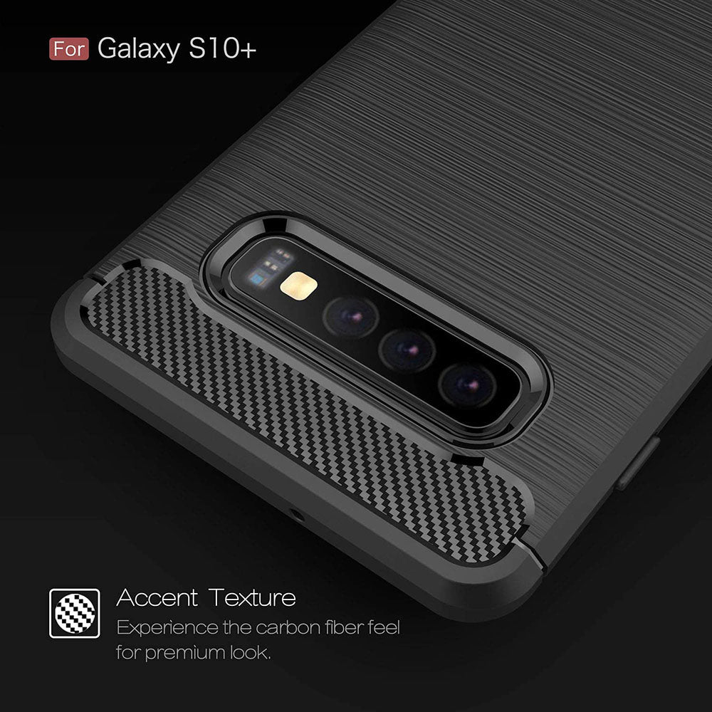 Futrola za Samsung Galaxy S10+ G975, Techsuit, Karbon, Crna