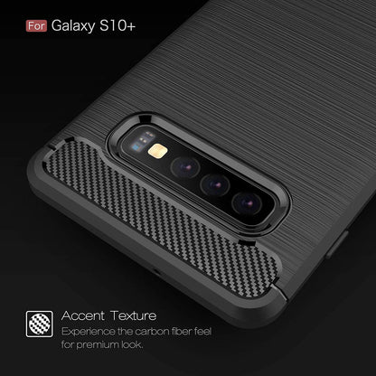 Futrola za Samsung Galaxy S10+ G975, Techsuit, Karbon, Crna