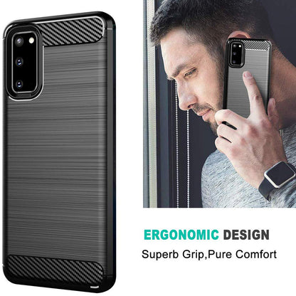 Futrola za Samsung Galaxy S20 5G G981 / S20 G980, Techsuit, Karbon, Crna