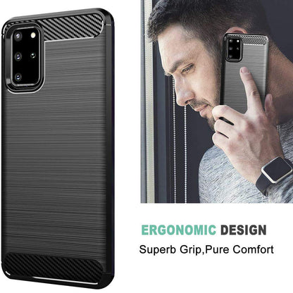 Futrola za Samsung Galaxy S20+ 5G G986 / S20+ G985, Techsuit, Karbon, Crna