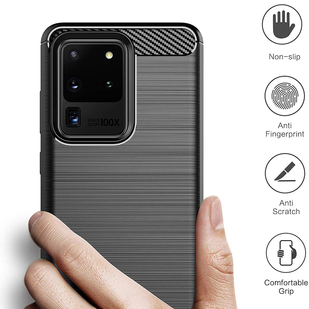 Futrola za Samsung Galaxy S20 Ultra 5G G988 / S20 Ultra G988, Techsuit, Karbon, Crna