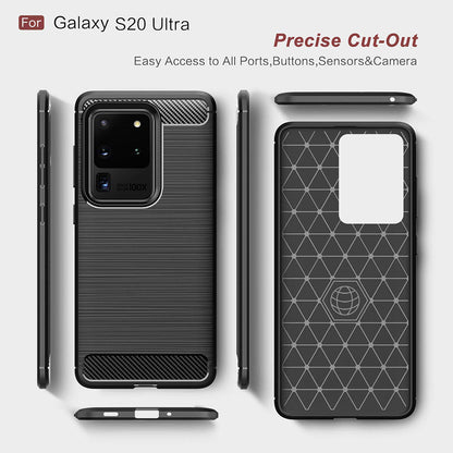 Futrola za Samsung Galaxy S20 Ultra 5G G988 / S20 Ultra G988, Techsuit, Karbon, Crna