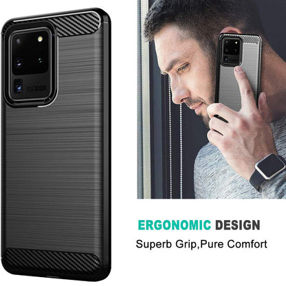 Futrola za Samsung Galaxy S20 Ultra 5G G988 / S20 Ultra G988, Techsuit, Karbon, Crna