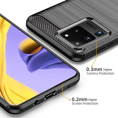 Futrola za Samsung Galaxy S20 Ultra 5G G988 / S20 Ultra G988, Techsuit, Karbon, Crna