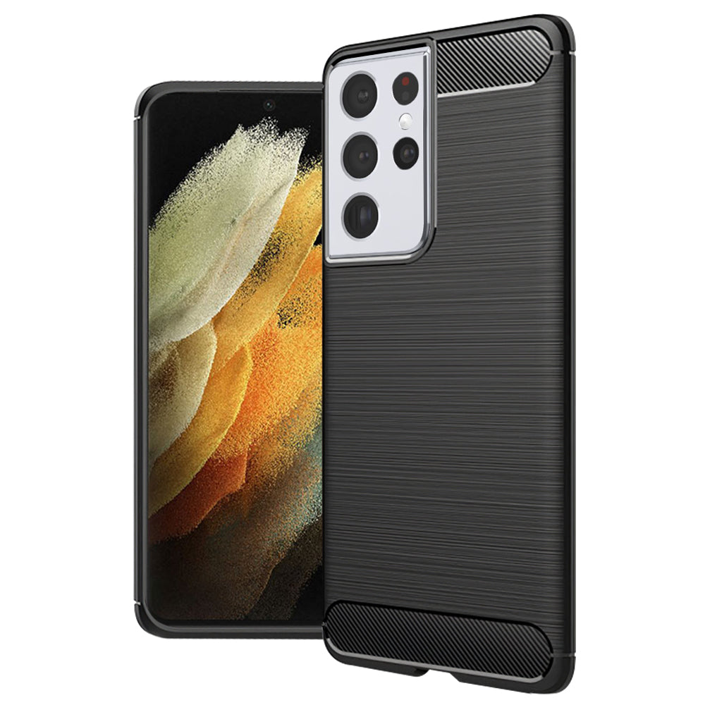 Futrola za Samsung Galaxy S21 Ultra 5G G998, Techsuit, CarbonFiber, Crna