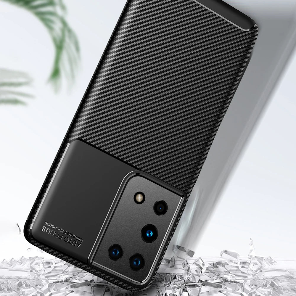 Futrola za Samsung Galaxy S21 Ultra 5G G998, Techsuit, CarbonFiber, Crna