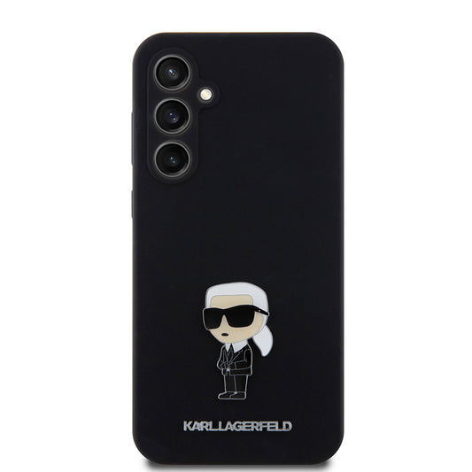 Futrola za Samsung Galaxy S23 FE S711, Karl Lagerfeld, Silicone Ikonik Karl Metal, Crna