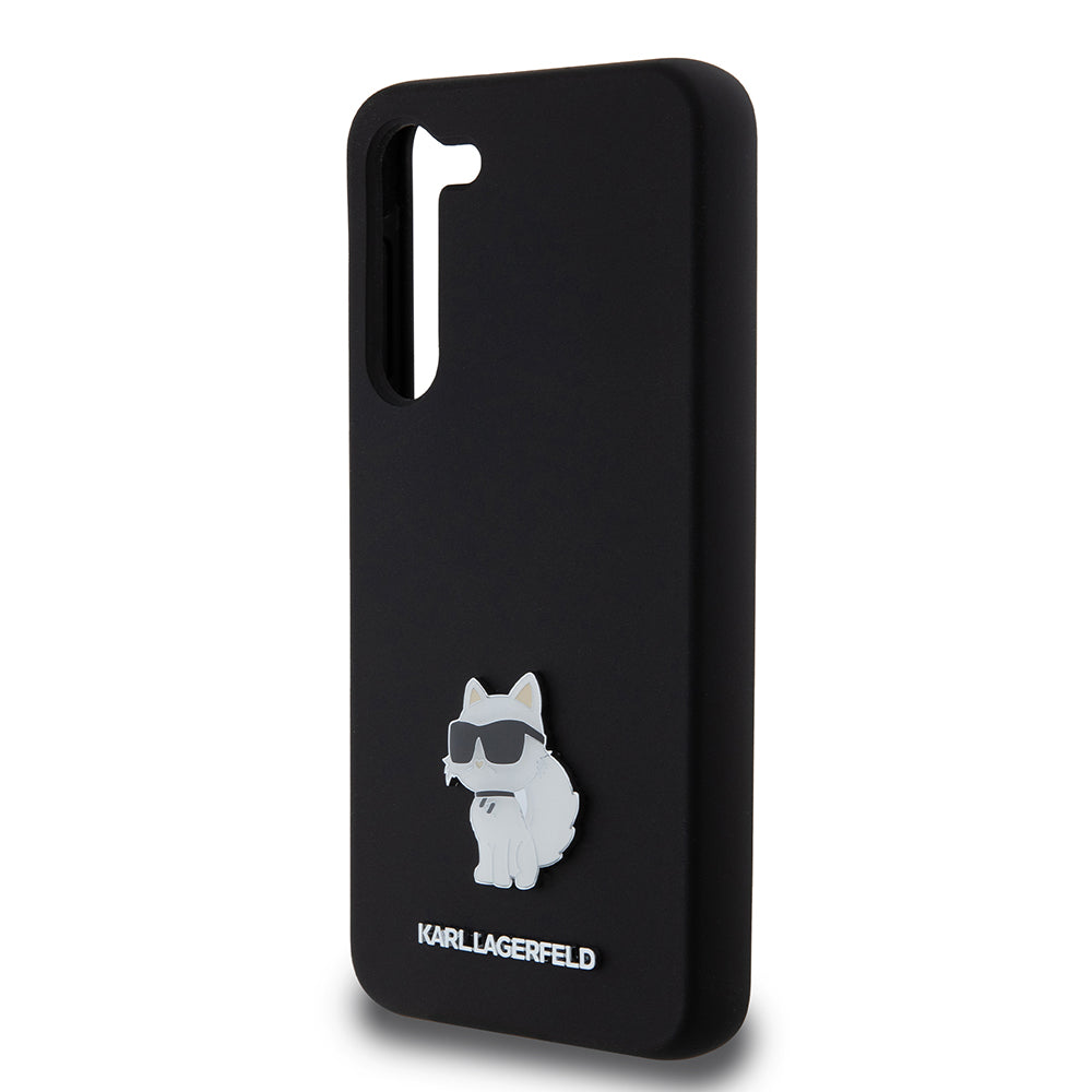 Futrola za Samsung Galaxy S23+ S916, Karl Lagerfeld, Silicone Choupette Metal, Crna