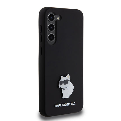 Futrola za Samsung Galaxy S23+ S916, Karl Lagerfeld, Silicone Choupette Metal, Crna