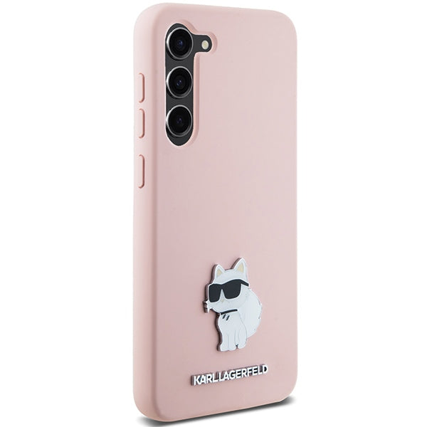 Futrola za Samsung Galaxy S23+ S916, Karl Lagerfeld, Silicone Choupette Metal, Roze